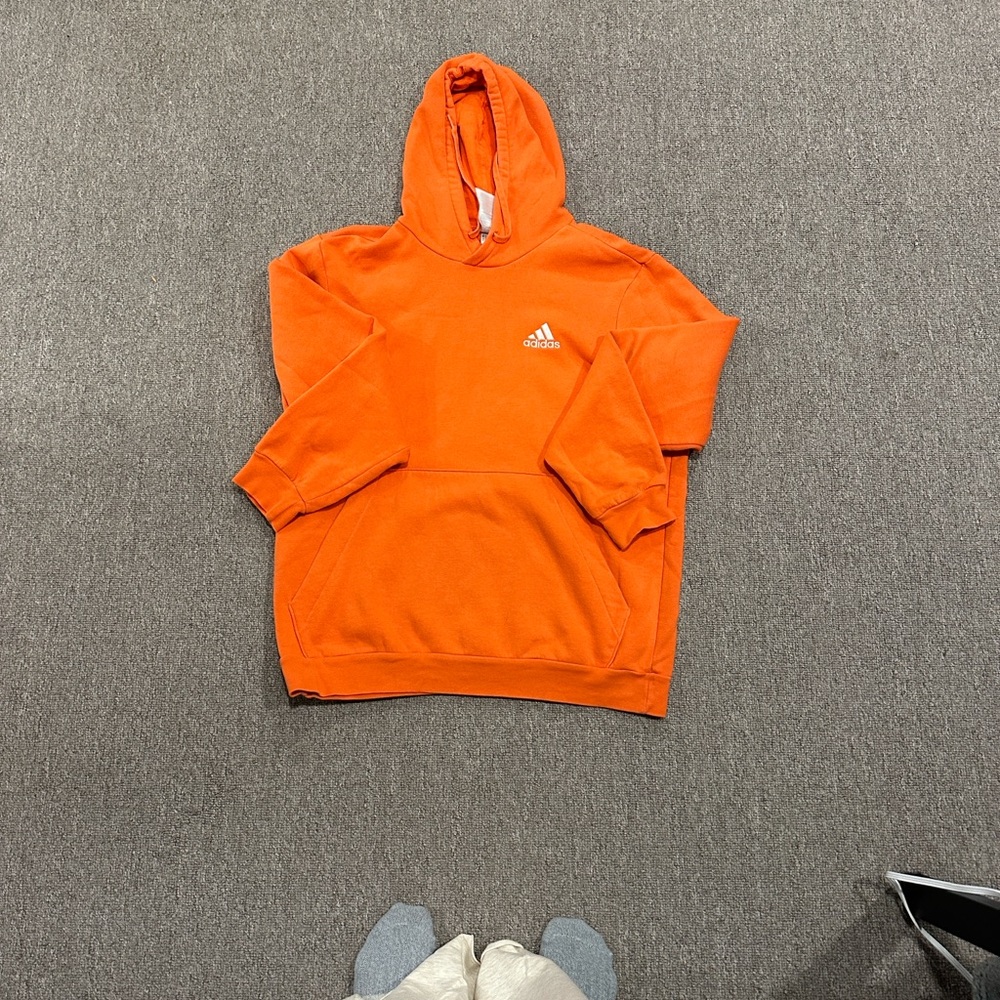 Adidas Men's Vibrant Orange Hoodie